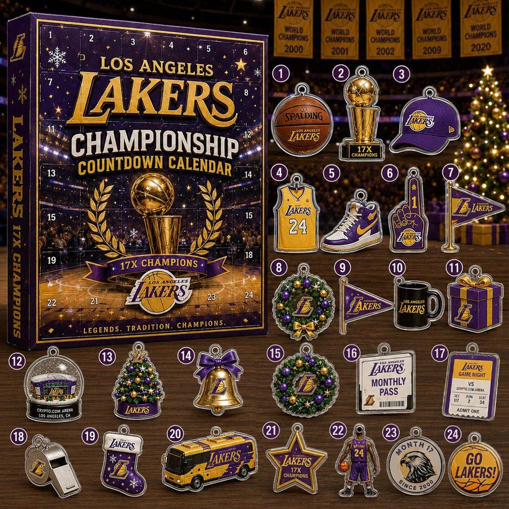 Los Angeles Lakers Champions Advent Calendar 24 Days Christmas Countdown Gift For Basketball Fans