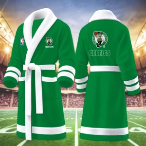 Limited Edition – Customized NBA Boston Celtics Multicolor Fleece Bathrobe