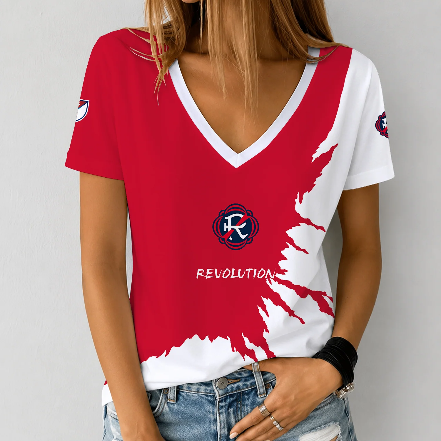 Limited Edition – Customized MLS New England Revolution V-Neck Female Shirt