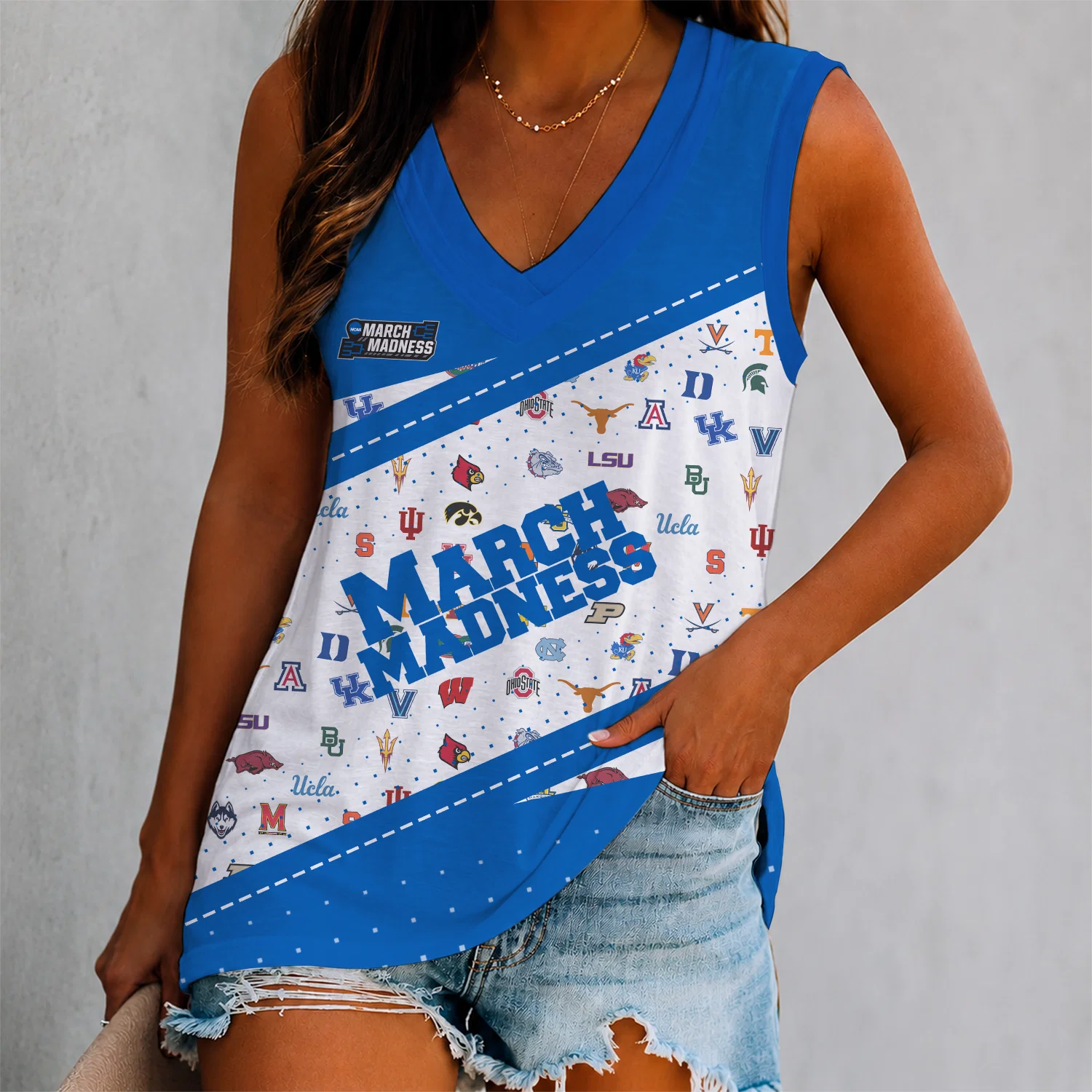 Limited Edition – Customized NCAA All Teams Women’s V-Neck Tank Top