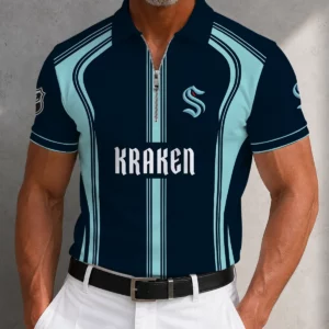 Limited Edition – Customized NHL Seattle Kraken Zipper Polo Shirt