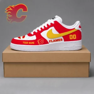 Limited Edition – Customized NHL Calgary Flames Af1 Shoes