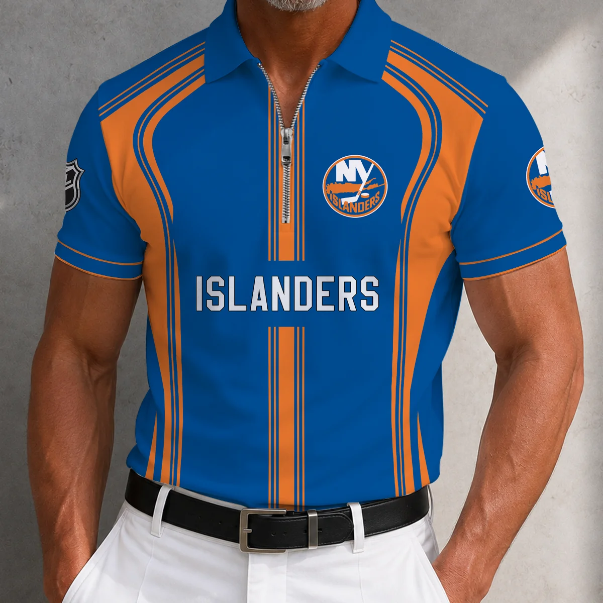 Limited Edition – Customized NHL New York Islanders Zipper Polo Shirt