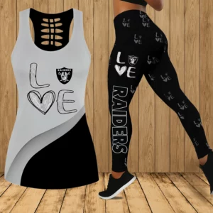 Limited Edition – Customized NFL Las Vegas Raiders Hollow Tank Top & Leggings Set