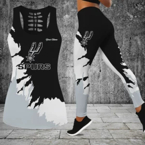 Limited Edition – Customized NBA San Antonio Spurs Hollow Tank Top & Leggings Set