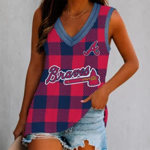 Limited Edition – Customized MLB Atlanta Braves Women’s V-Neck Tank Top