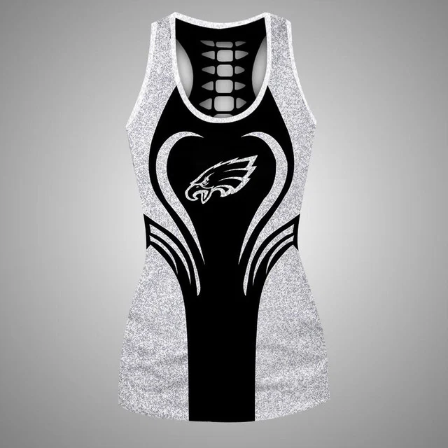 Limited Edition – Customized NFL Philadelphia Eagles Hollow Tank Top & Leggings Set - Image 2
