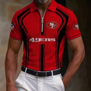 Limited Edition – Customized NFL San Francisco 49Ers Zip Polo Shirt