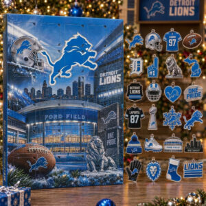Detroit Lions Advent Calendar 2026 24 Christmas Countdown Gift For Fans