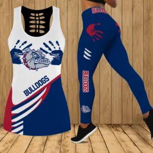 Limited Edition – Customized NCAA Gonzaga Bulldogs Strappy Hollow Tank Top & Leggings Set