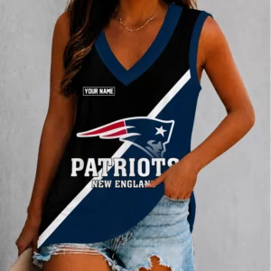 Limited Edition – Customized NFL New England Patriots Women’s V-Neck Tank Top