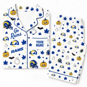Limited Edition – Customized NFL Los Angeles Rams Halloween Long Pajamas Set