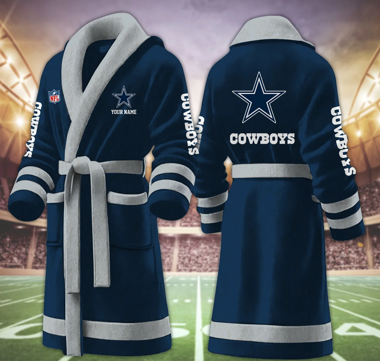 Limited Edition – Customized NFL Dallas Cowboys Multicolor Fleece Bathrobe