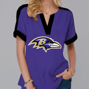 Limited Edition – Customized NFL Baltimore Ravens V-Neck Female Shirt