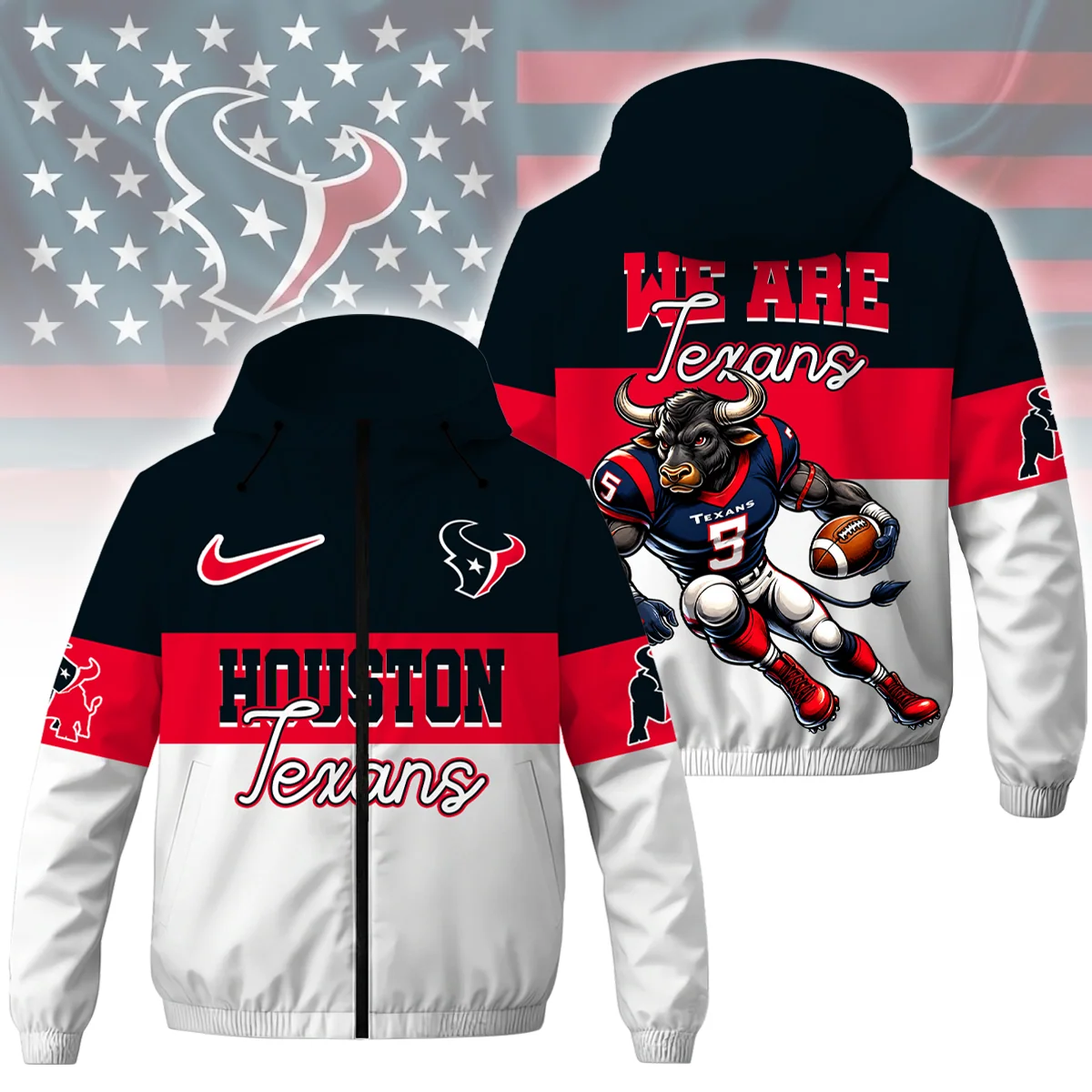 Limited Edition – Customized NFL Houston Texans Windbreaker Jacket