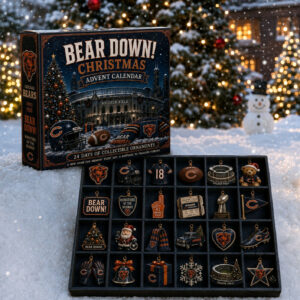 Chicago Bears Advent Calendar 2026 Xmas Bear Down Christmas Ornaments Sport Gift