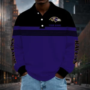 Limited Edition – Customized NFL Baltimore Ravens Long Sleeve Polo Shirt