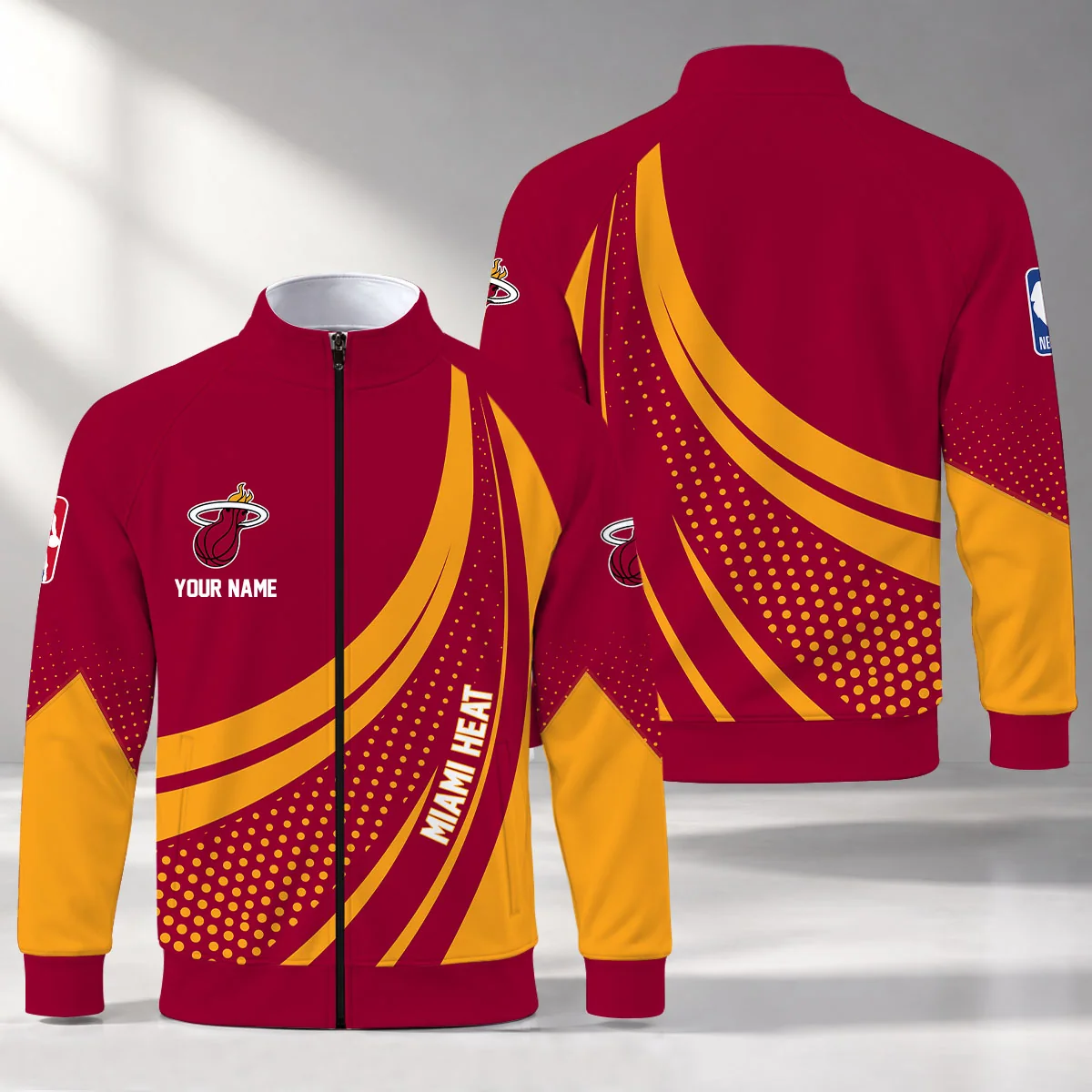 Limited Edition – Customized NBA Miami Heat Stand Collar Jacket
