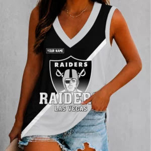 Limited Edition – Customized NFL Las Vegas Raiders Women’s V-Neck Tank Top