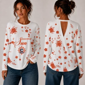 Limited Edition – Customized WNBA Connecticut Sun Women’s Back V-Cut Long-Sleeve Shirt