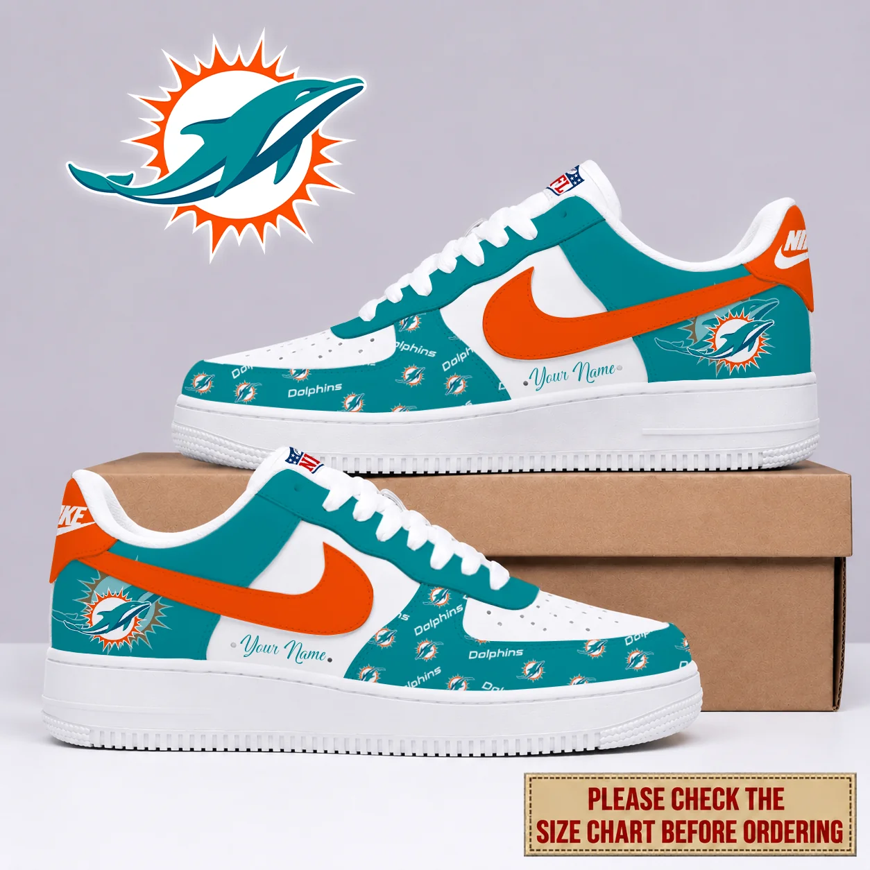 Limited Edition – Customized NFL Miami Dolphins Af1 Shoes