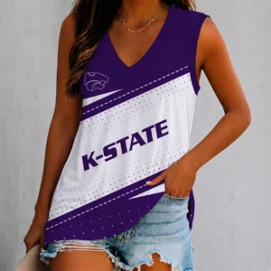 Limited Edition – Customized NCAA Kansas State Wildcats Women’s V-Neck Tank Top
