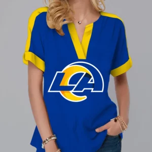 Limited Edition – Customized NFL Los Angeles Rams V-Neck Female Shirt