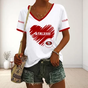 Limited Edition – Customized NFL San Francisco 49Ers V-Neck Female Shirt