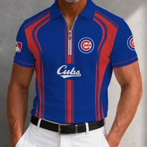 Limited Edition – Customized MLB Chicago Cubs Zip Polo Shirt