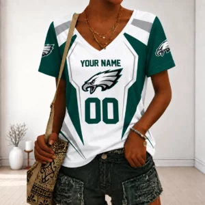 Limited Edition – Customized NFL Philadelphia Eagles V-Neck Female Shirt
