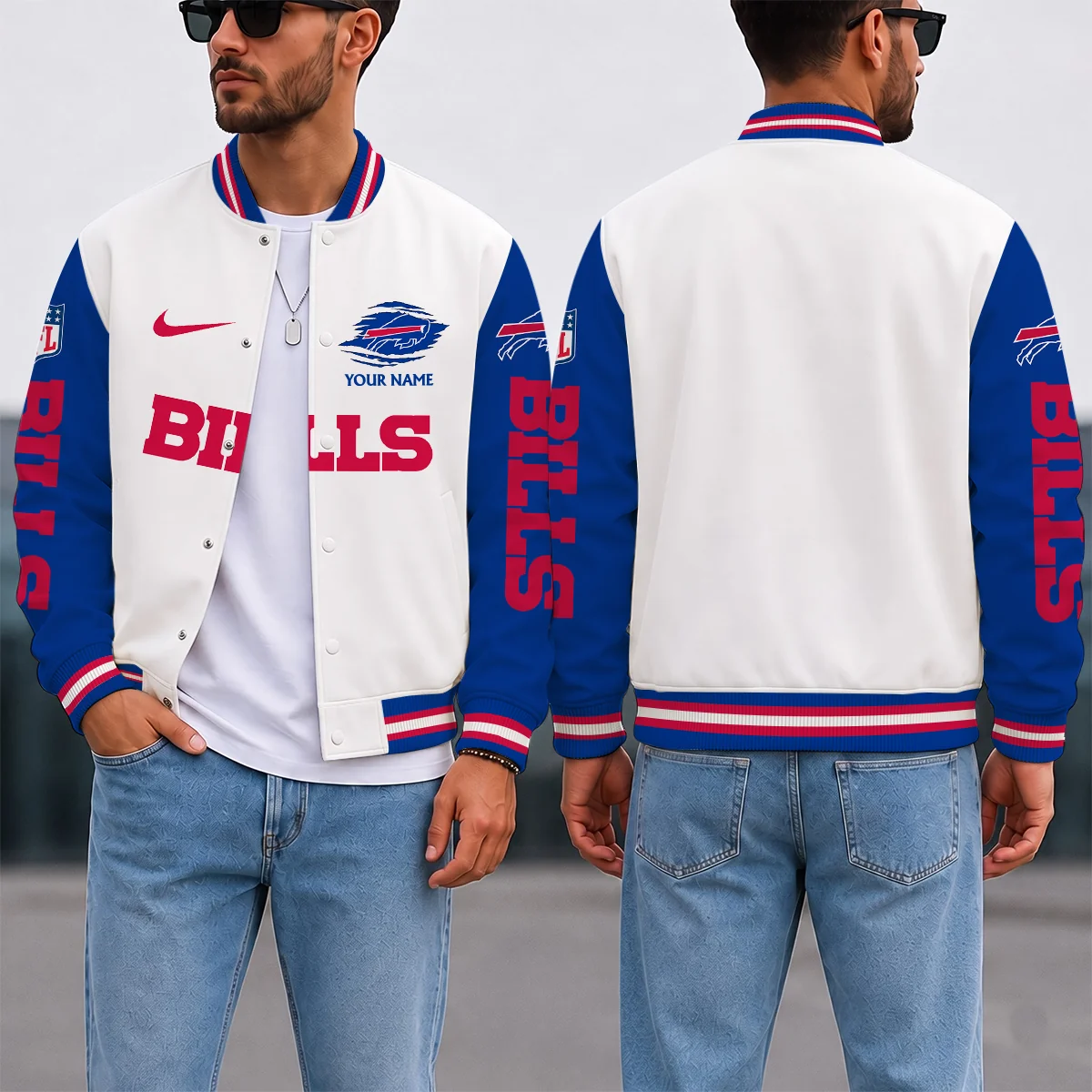 Limited Edition – Customized NFL Buffalo Bills Satin Varsity & Baseball Jacket