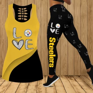 Limited Edition – Customized NFL Pittsburgh Steelers Hollow Tank Top & Leggings Set
