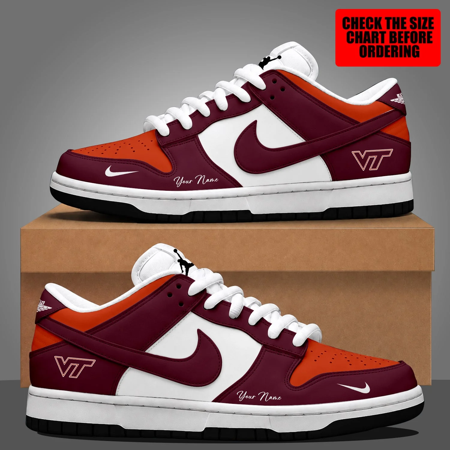 Limited Edition – Customized NCAA Virginia Tech Hokies Dunk Low Shoes