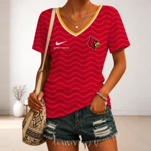 Limited Edition – Customized NCAA Louisville Cardinals V-Neck Female Shirt
