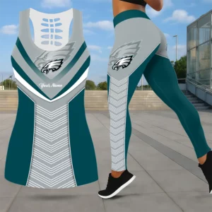 Limited Edition – Customized NFL Philadelphia Eagles Leggings & Hollow Tank Top Set