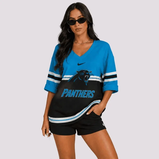 Limited Edition – Customized NFL Carolina Panthers Women’s Heart V-Neck Long Sleeve Shirt