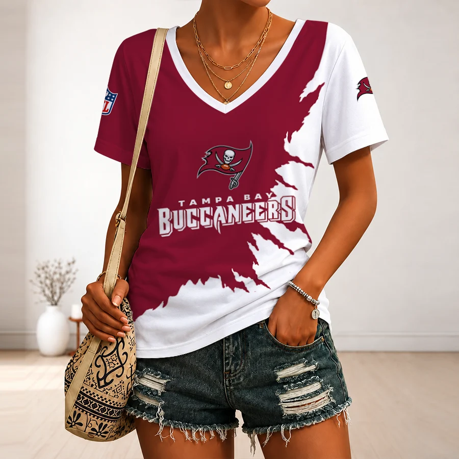 Limited Edition – Customized NFL Tampa Bay Buccaneers V-Neck Female Shirt