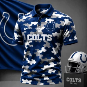 Limited Edition – Customized NFL Indianapolis Colts Camo Polo Shirt