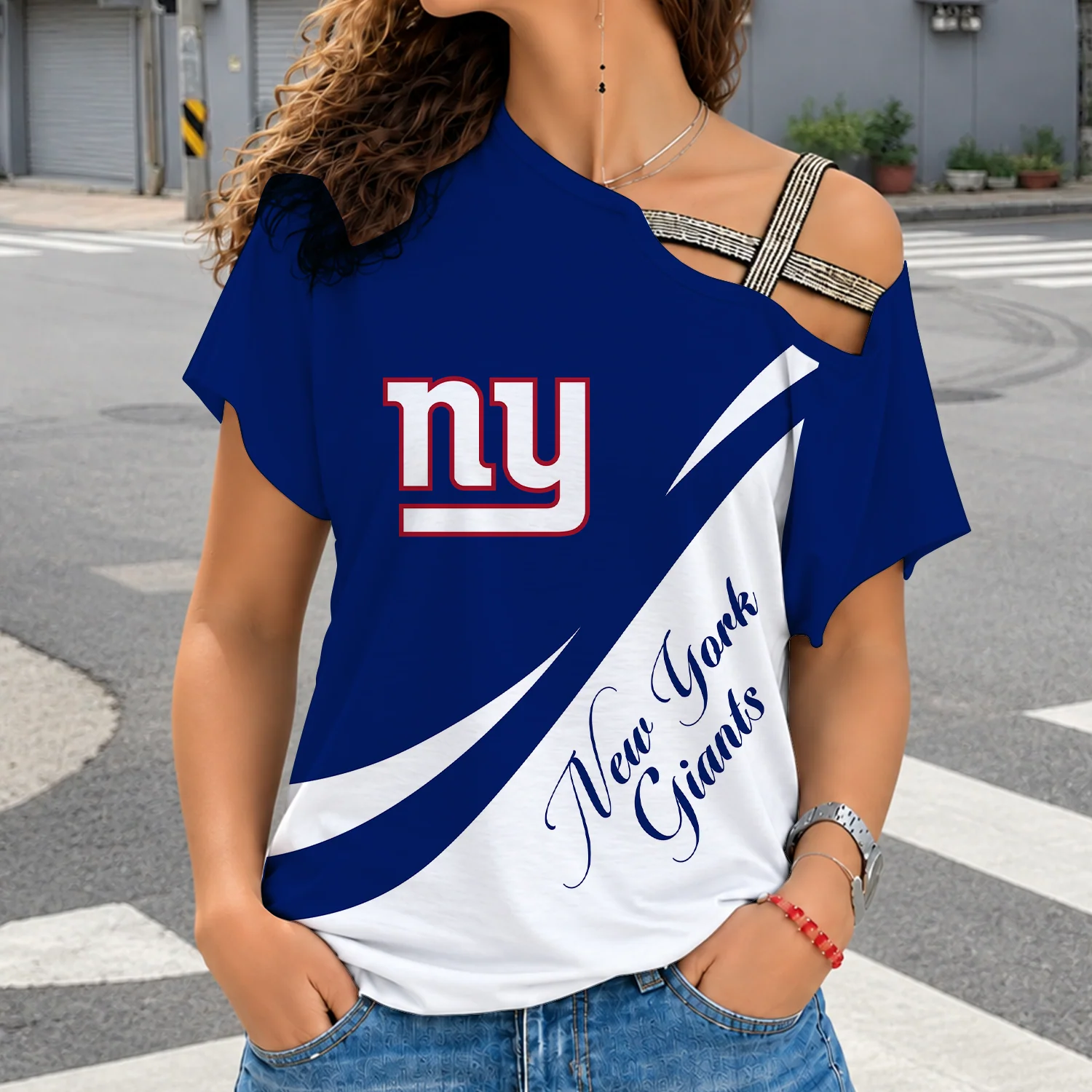 Limited Edition – Customized NFL New York Giants Shoulder Shirt