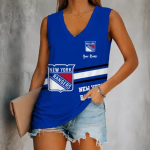 Limited Edition – Customized NHL New York Rangers Women’s V-Neck Tank Top