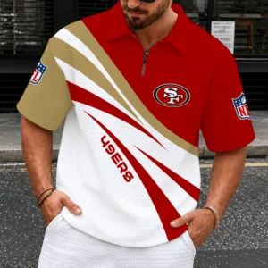 Limited Edition – Customized NFL San Francisco 49Ers Quarter-Zip Polo Shirt