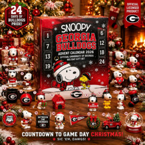 Georgia Bulldogs Snoopy 2026 Advent Calendar Holiday Decor Snoopy Fans Gift