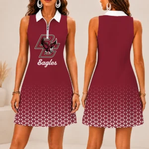 Limited Edition – Customized NCAA Boston College Eagles Women’s Zip Sleeveless Polo Dress