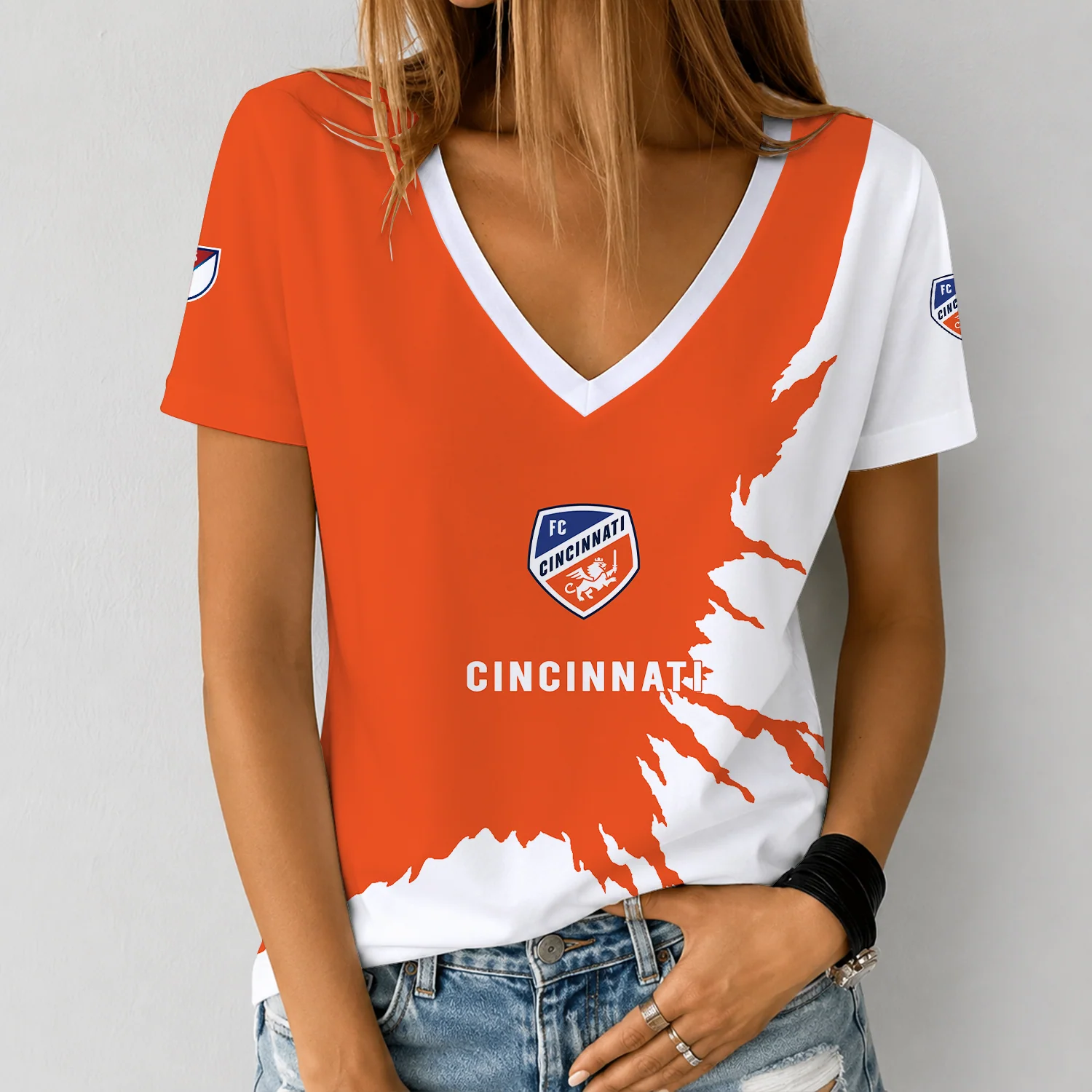 Limited Edition – Customized MLS FC Cincinnati V-Neck Female Shirt