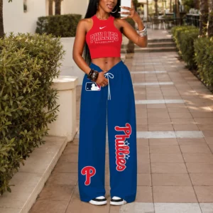 Limited Edition – Customized MLB Philadelphia Phillies Women’s Crop Top & Long Pants Set