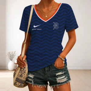 Limited Edition – Customized MLB Detroit Tigers V-Neck Female Shirt