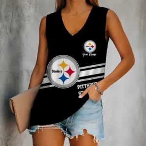 Limited Edition – Customized NFL Pittsburgh Steelers Women’s V-Neck Tank Top