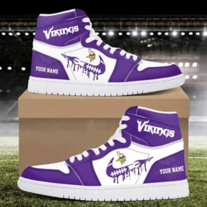 Limited Edition – Customized NFL Minnesota Vikings Air Jordan 1 Sneakers