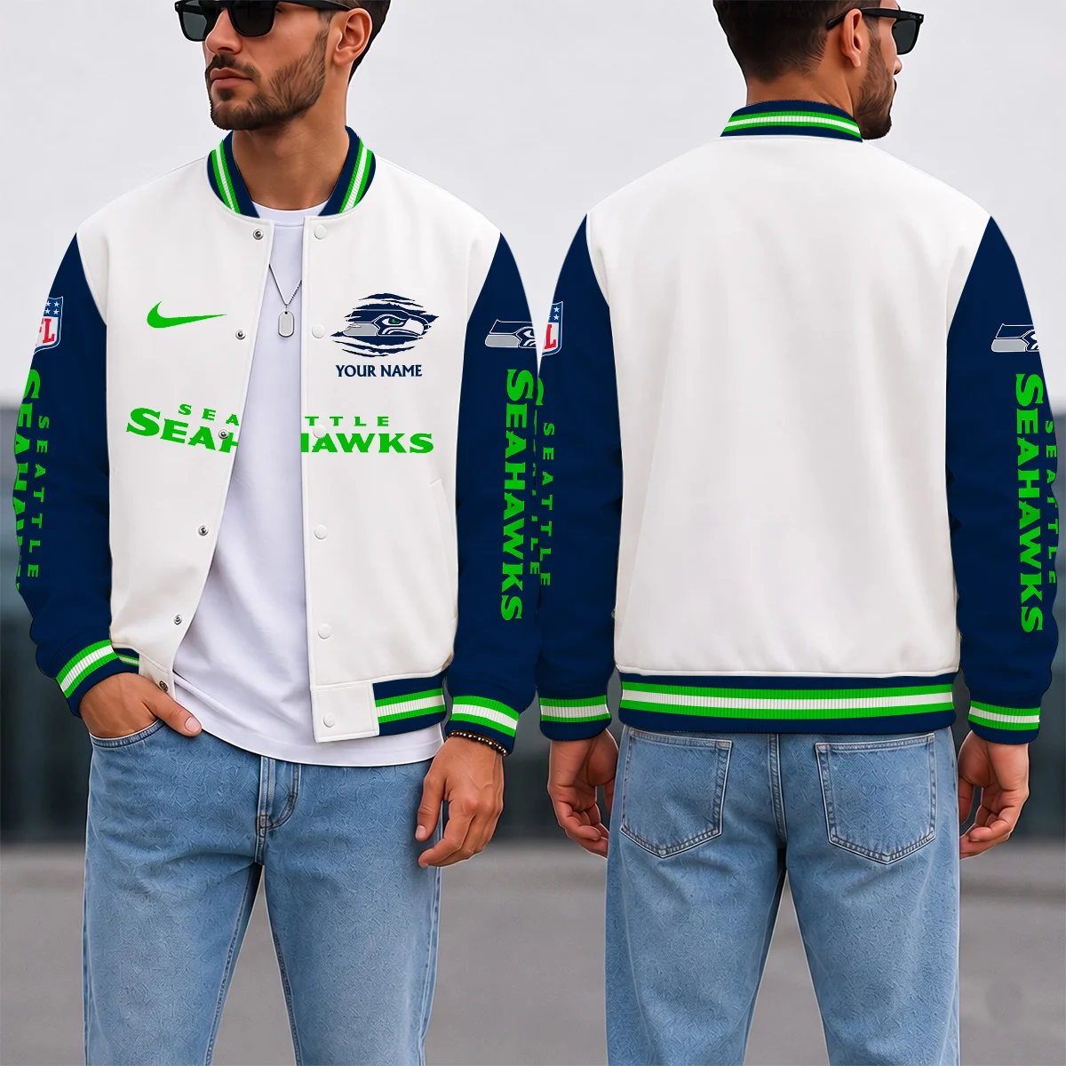 Limited Edition – Customized NFL Seattle Seahawks Satin Varsity & Baseball Jacket