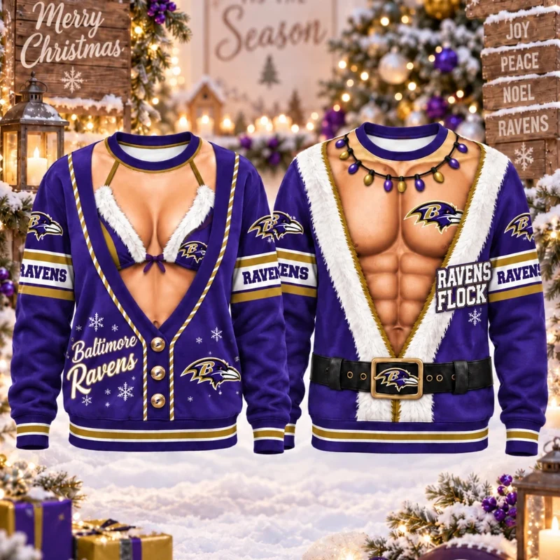 Limited Edition – Customized NFL Baltimore Ravens Christmas Unisex Sweatshirt